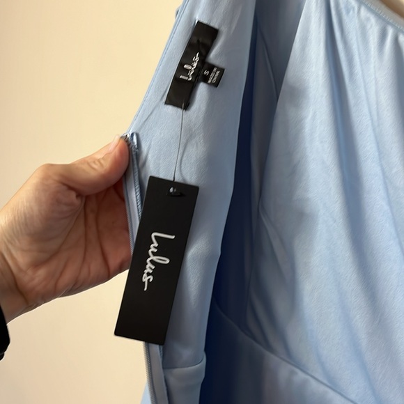 NWT LULUS Make an Entrance Powder Blue One-Shoulder Mermaid Maxi Dress SMALL - Picture 5 of 6